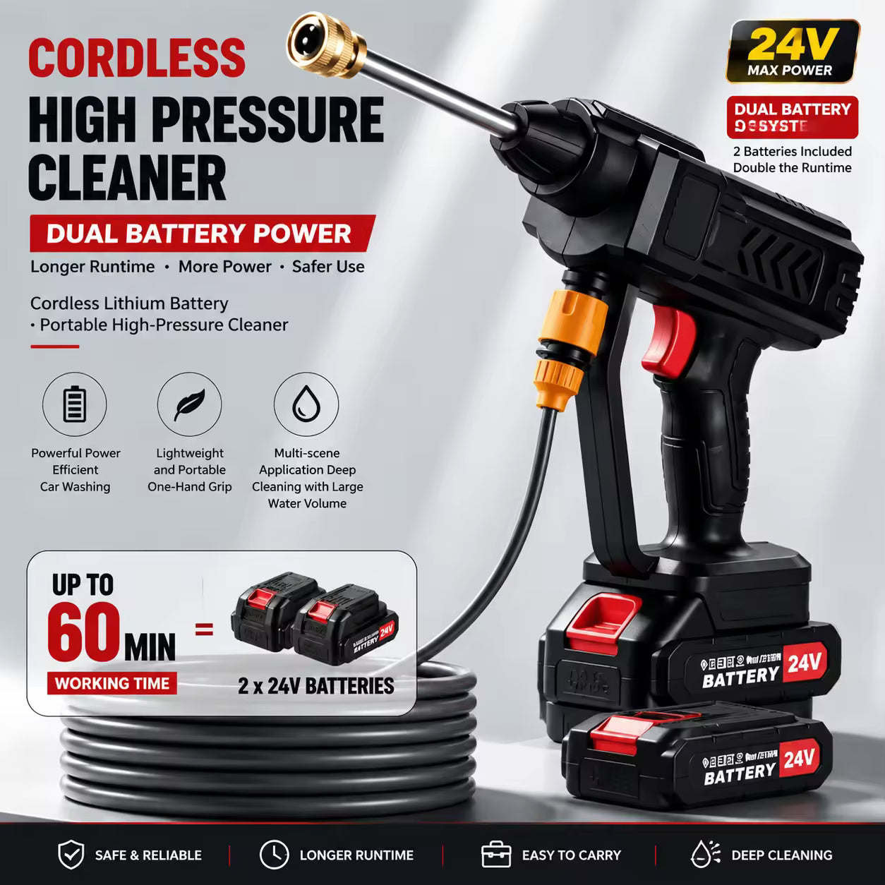 Double Battery Car Washer Gun